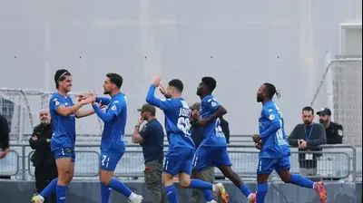 שחקני הפועל פתח תקוה חוגגים. אודי ציטיאט