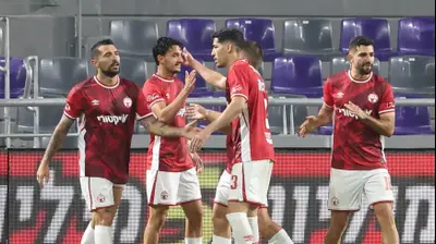 גיא מזרחי ושחקני הפועל באר שבע חוגגים. דני מרון