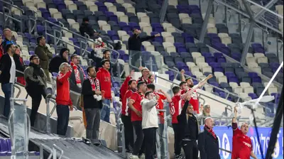 אוהדי הפועל באר שבע במשחק מול מכבי תל אביב בבלומפילד. קובי אליהו