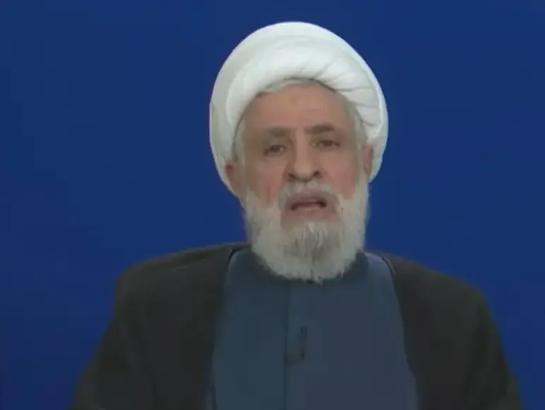 מזכ"ל חיזבאללה נעים קאסם בנאום, 18 באפריל 2025