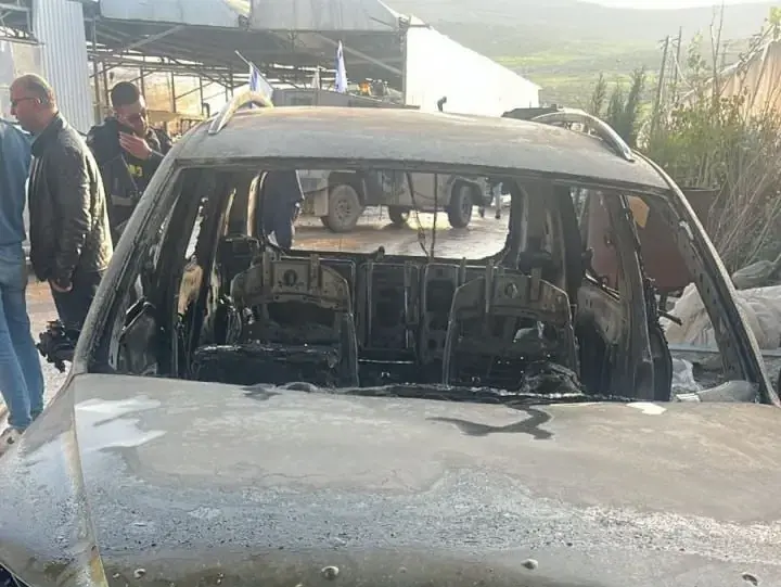 רעולי פנים חשודים בהצתה רכב בשומרון, 8 בינואר 2026