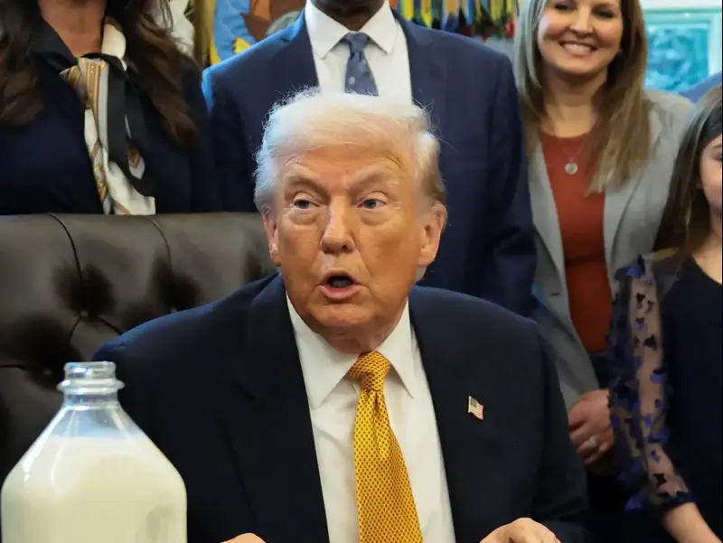 נשיא ארה"ב דולנד טראמפ, במסיבת עיתונאים הבית הלבן, 14 בינואר 2026