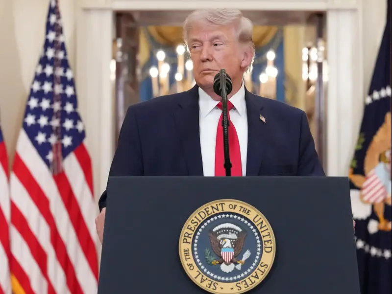 נשיא ארה"ב דונלד טראמפ נשא נאום לאומה על מלחמת איראן בבית הלבן בוושינגטון