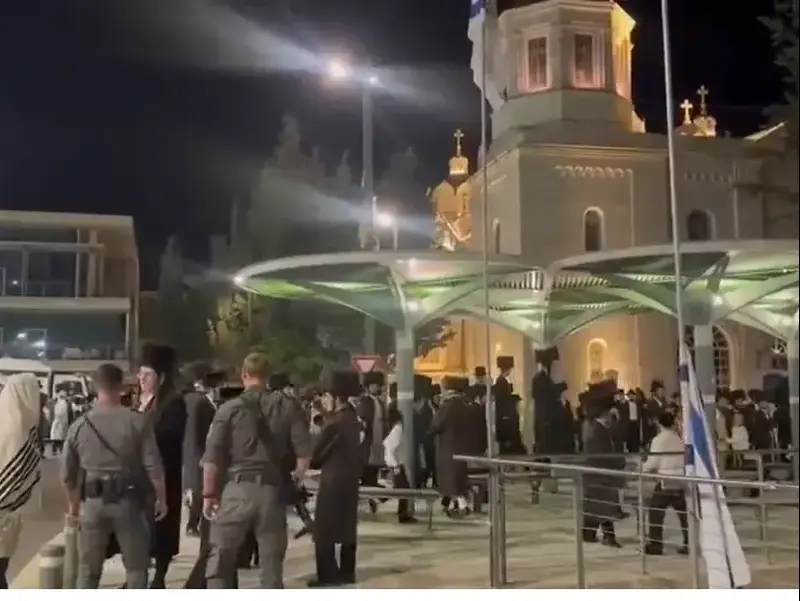 מחאת חרדים במגרש הרוסים בירושלים
