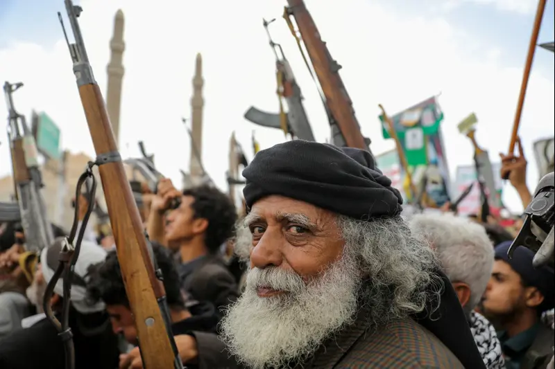 הפגנה של החות'ים נגד המלחמה בעזה, 18 באפריל 2025