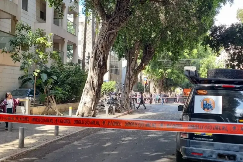 זירת נפילת רסיס, תל אביב, 15 במרץ 2026