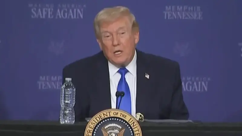 הצהרת נשיא ארה"ב דונלד טראמפ במפיס, טנסי, ארה"ב